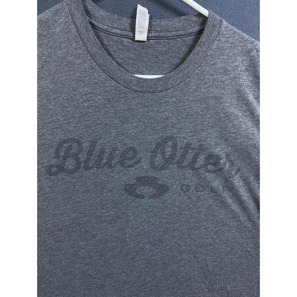 Blue Otter College Stetch Golf Tournament T Shirt Nine Line Large Classic Faded